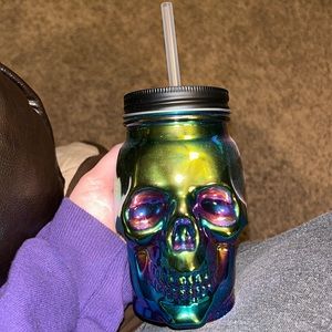 Skull, multi-colored cup.